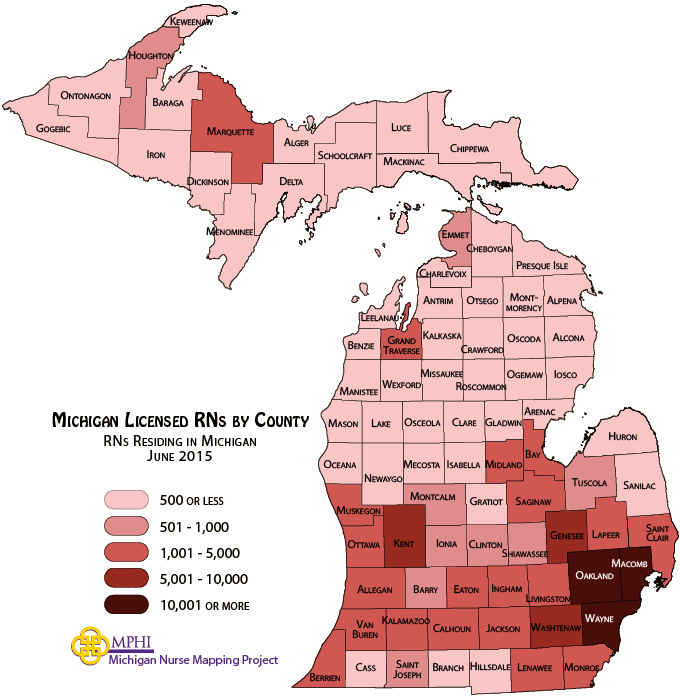 RN by County map